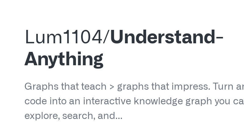 Understand-Anything开源：代码转化为交互式知识图谱技术解析