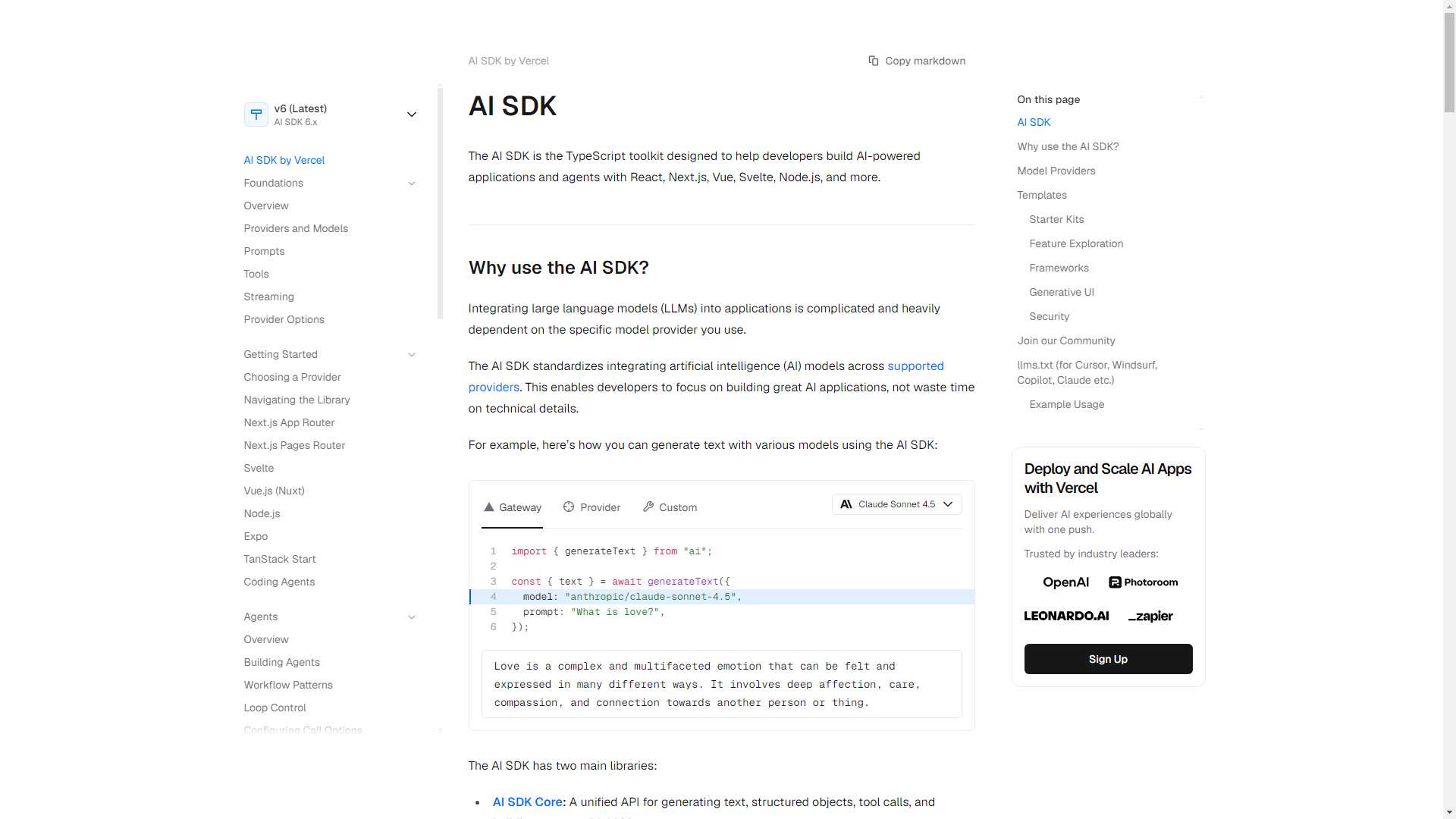 Vercel AI SDK 界面预览